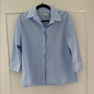 Zara Light Blue Blouse